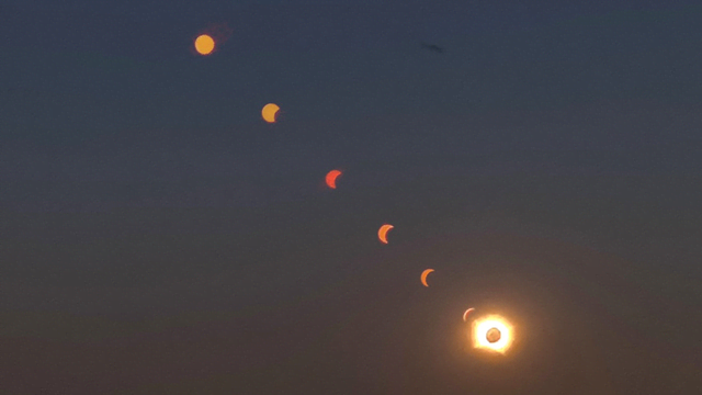 Combined images of the eclipse in Spain